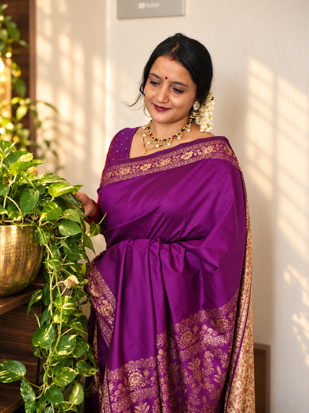 South Indian silk saree in a heritage setting